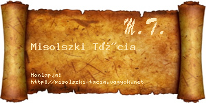 Misolszki Tácia névjegykártya